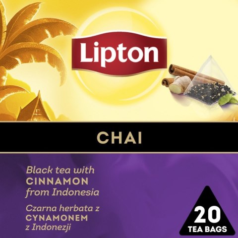 Herbata LIPTON, piramidki, czarna, chai, 20 torebek