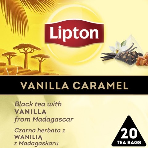 Herbata LIPTON, piramidki, czarna, wanilia, 20 torebek