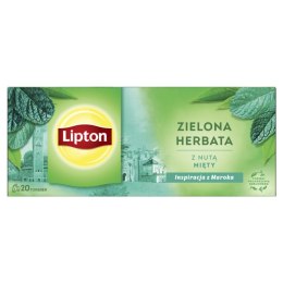 Herbata LIPTON zielona, z nutą mięty, 20 torebek