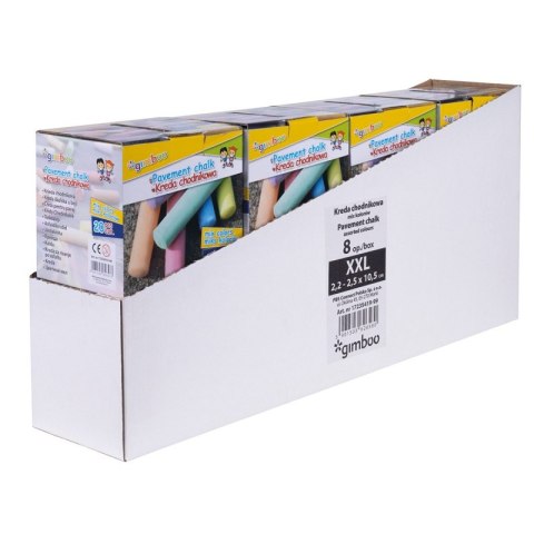 Kreda chodnikowa GIMBOO, XXL, w kartonowym pudełku, 20 szt., mix kolorów