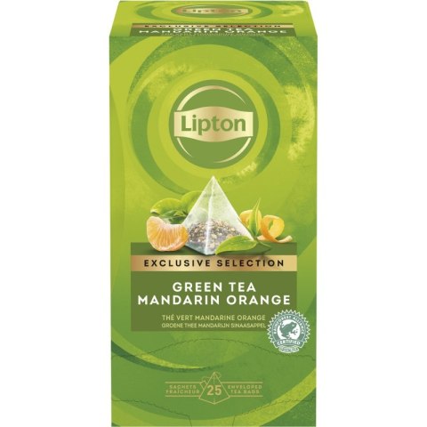 Herbata LIPTON, piramidki, Exclusive Selection, zielona, mandarynka, 25 kopert