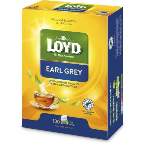 Herbata LOYD Earl Grey, dwukomorowa, 100 torebek