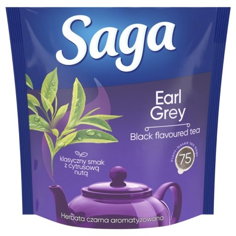 Herbata SAGA, czarna, Earl Grey, 75 torebek