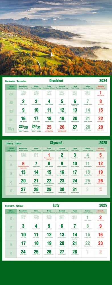 Kalendarz trójdzielny 2025 Góry Michalczyk i Prokop T-105T-04