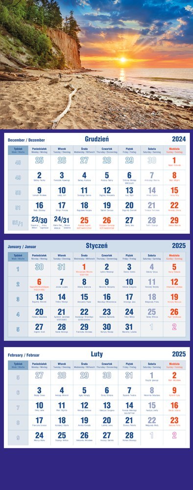 Kalendarz trójdzielny 2025 Morze Michalczyk i Prokop T-105T-02