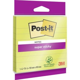 Karteczki samoprzylepne POST-IT Super sticky, XL, w linię, 101x101mm, 70 kart., zawieszka, zielone