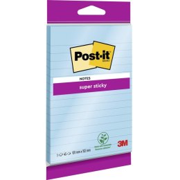 Karteczki samoprzylepne POST-IT Super sticky, XXL, w linię, 102x152mm, 45 kart., zawieszka, niebieskie