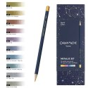 Kredki CARAN D'ACHE Cosmic Blue, w pudełku, 10 szt., mix kolorów metalicznych