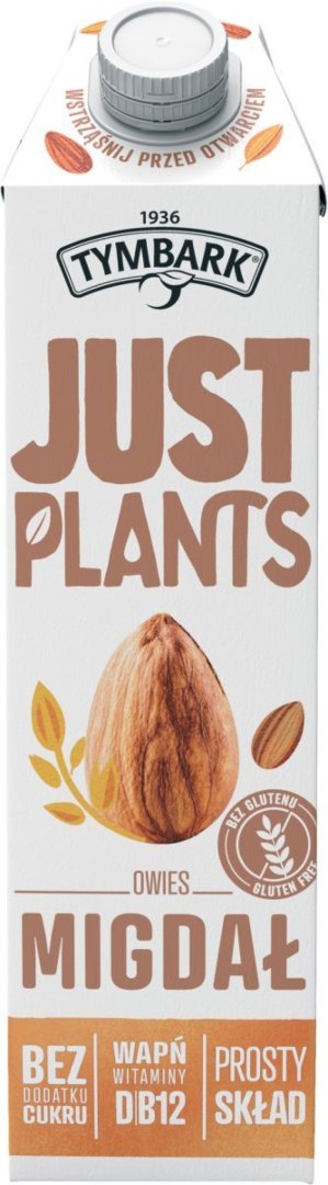 Napój roślinny TYMBARK Just Plants, owies-migdał, 1l