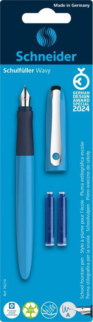 Pióro wieczne SCHNEIDER Wavy, 2 naboje, mix kolorów, blister