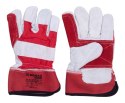 Rękawice robocze DONAU SAFETY DS-DOKHARD, doker, dwoina bydlęca, rozm. 10,5/XL, szaro-czerwone