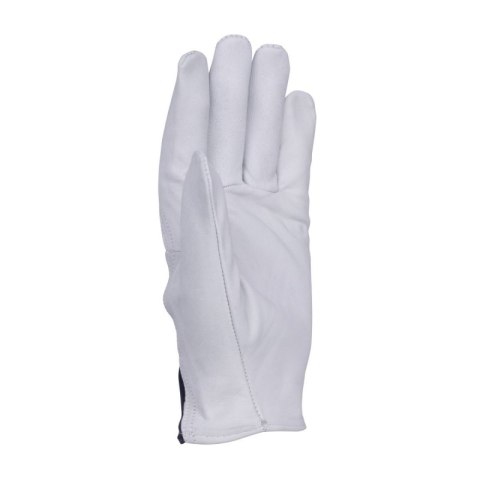 Rękawice robocze DONAU SAFETY DS-TECHGOAT, skóra kozia, ściągacz, rozm. 10/XL, biało-granatowe