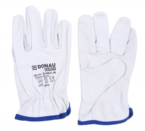 Rękawice robocze DONAU SAFETY DS-DRIVGOAT, driver, skóra kozia, rozm. 8/M, białe