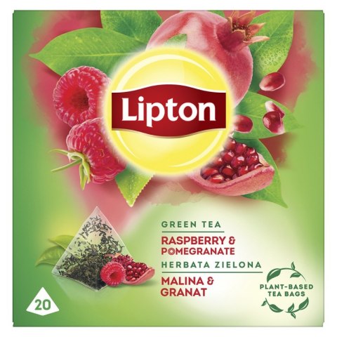 Herbata_LIPTON PIRAMID MALINA i GRANAT (20 saszetek) zielona