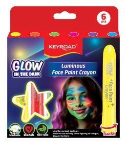 Kredki do malowania twarzy KEYROAD Luminious, fluorescencyjne, 6 szt., mix kolorów