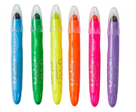 Kredki żelowe KEYROAD Neon, 6 szt., mix kolorów neonowych