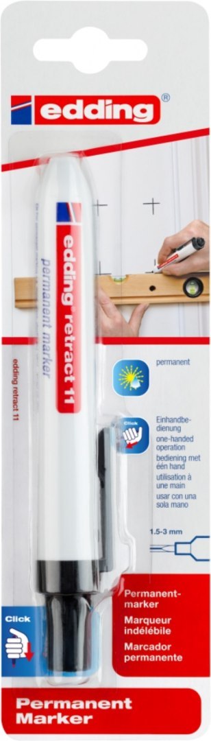 Marker permanentny automatyczny e-11 EDDING, 1,5-3mm, blister, czarny