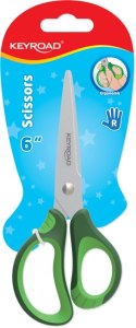Nożyczki dziecięce KEYROAD, 15,5 cm, miękki uchwyt, blister, mix kolorów