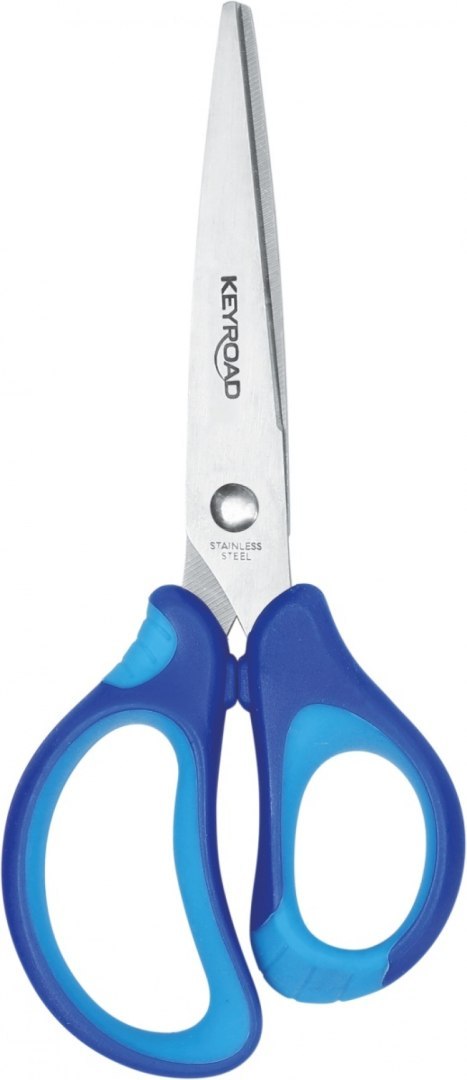 Nożyczki dziecięce KEYROAD, 15,5 cm, miękki uchwyt, blister, mix kolorów