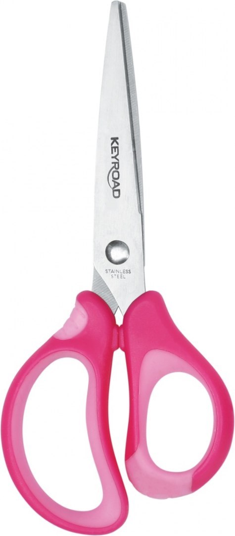 Nożyczki dziecięce KEYROAD, 15,5 cm, miękki uchwyt, blister, mix kolorów