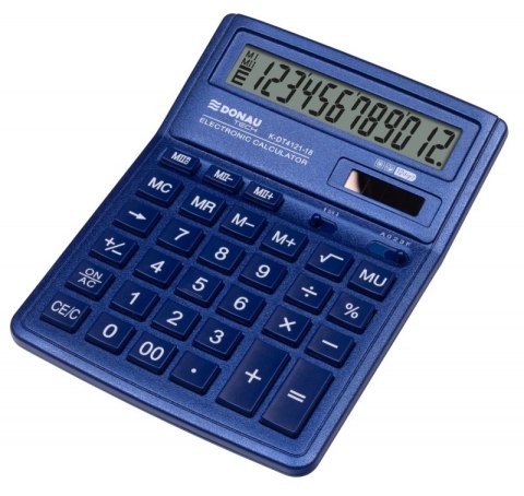 Kalkulator biurowy DONAU TECH, CI-SDC444XRNVE, 12-cyfr. wyświetlacz, wym. 190x143x40 mm, granatowy