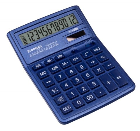 Kalkulator biurowy DONAU TECH, CI-SDC444XRNVE, 12-cyfr. wyświetlacz, wym. 190x143x40 mm, granatowy