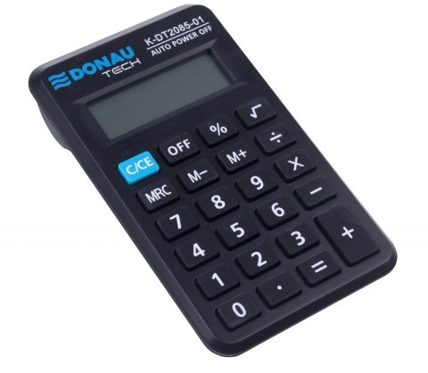 Kalkulator kieszonkowy DONAU TECH, CI-LC310NR, 8-cyfr. wyświetlacz, wym. 114x69x19 mm, czarny