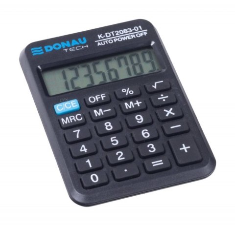 Kalkulator kieszonkowy DONAU TECH, CI-LC110NR, 8-cyfr. wyświetlacz, wym. 89x58x11 mm, czarny