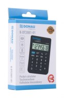 Kalkulator kieszonkowy DONAU TECH, CI-SLD100NR, 8-cyfr. wyświetlacz, wym. 90x60x11 mm, czarny