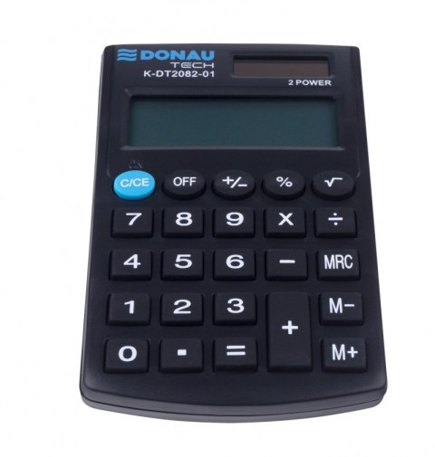Kalkulator kieszonkowy DONAU TECH, CI-SLD200NR, 8-cyfr. wyświetlacz, wym. 97x60x10 mm, czarny
