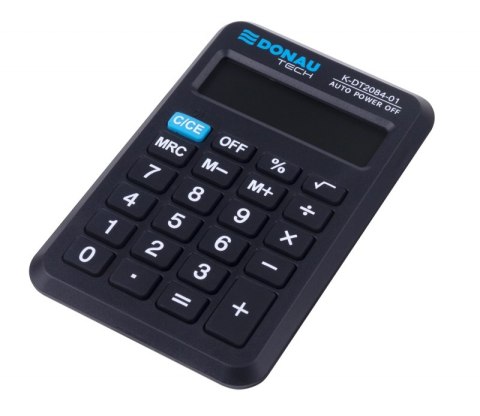 Kalkulator kieszonkowy DONAU TECH, CI-LC210NR, 8-cyfr. wyświetlacz, wym. 97x62x11 mm, czarny