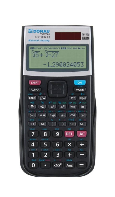 Kalkulator naukowy DONAU TECH, natur. zapis, 417 funkcji, 164x84x19 mm, czarny