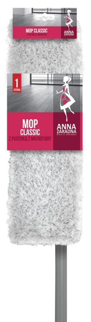 Mop płaski classic ANNA ZARADNA, z pucerką z mikrofibry, 1 szt., mix kolorów