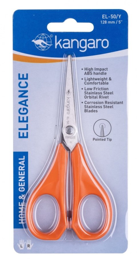 Nożyczki klasyczne KANGARO, 13 cm, blister, mix kolorów