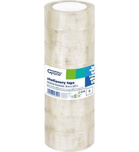 Taśma biurowa GRAND 18x30m opakowanie 8szt. 130-1936