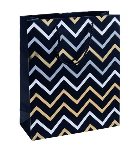 Torebka na prezenty DONAU HOME, laminowana, 25x30x10cm, całoroczna, sznurek, mix wzorów