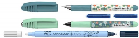 Zestaw pióro wieczne i pióro kulkowe SCHNEIDER Zippi, wymazywacz, 2 naboje, blister