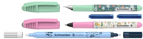 Zestaw pióro wieczne i pióro kulkowe SCHNEIDER Zippi, wymazywacz, 2 naboje, blister