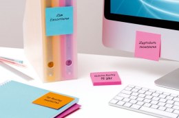 Karteczki samoprzylepne Post-it® Super Sticky (654-6SS-PNK), 76x76mm, 6x90 kart., fuksja