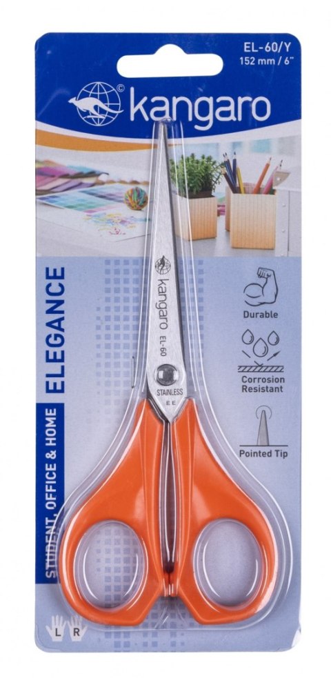 Nożyczki biurowe KANGARO, 15 cm, blister, mix kolorów