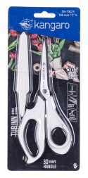 Nożyczki biurowe KANGARO, 18,5 cm, z osłoną, dla praworęcznych, blister, mix kolorów
