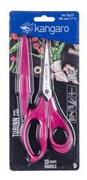 Nożyczki biurowe KANGARO, 18,5 cm, z osłoną, dla praworęcznych, blister, mix kolorów