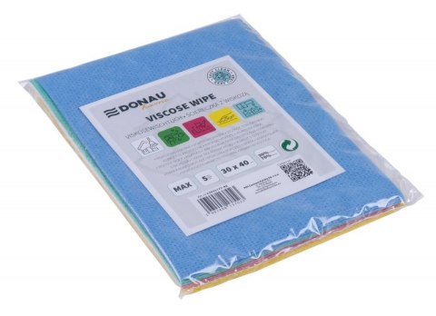 Ścierka DONAU HOME, z wiskozą 70%, składana, max, 30x40cm, 5 szt., mix kolorów