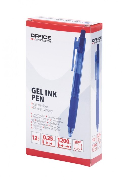 Długopis automatyczny żelowy OFFICE PRODUCTS, gr. linii 0,25mm, dł. linii 1200m, niebieski