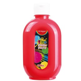 Farba plakatowa KEYROAD, Fluo, 300ml, butelka, neonowa czerwona