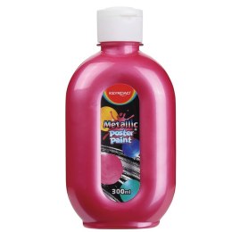 Farba plakatowa KEYROAD, metaliczna, 300ml, butelka, czerwona