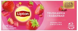 Herbata LIPTON owocowa, truskawka i rabarbar, 20 torebek