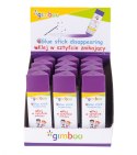 Klej w sztyfcie GIMBOO, PVP, trójkątny, znikający, 15g, 1 szt., pakowany w displayu, fioletowy