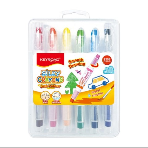 Kredki żelowe KEYROAD Duo-Colour, dwustronne, 6 szt., mix kolorów