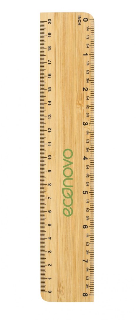 Linijka ECONOVO, 20cm, 100% z biodegradowalnego bambusa, naturalny